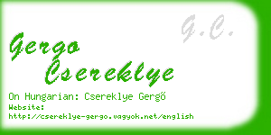 gergo csereklye business card