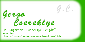 gergo csereklye business card